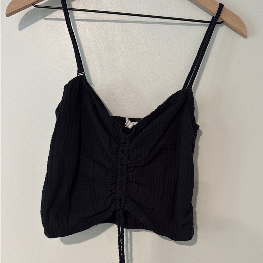 Black Ruched Women's Top